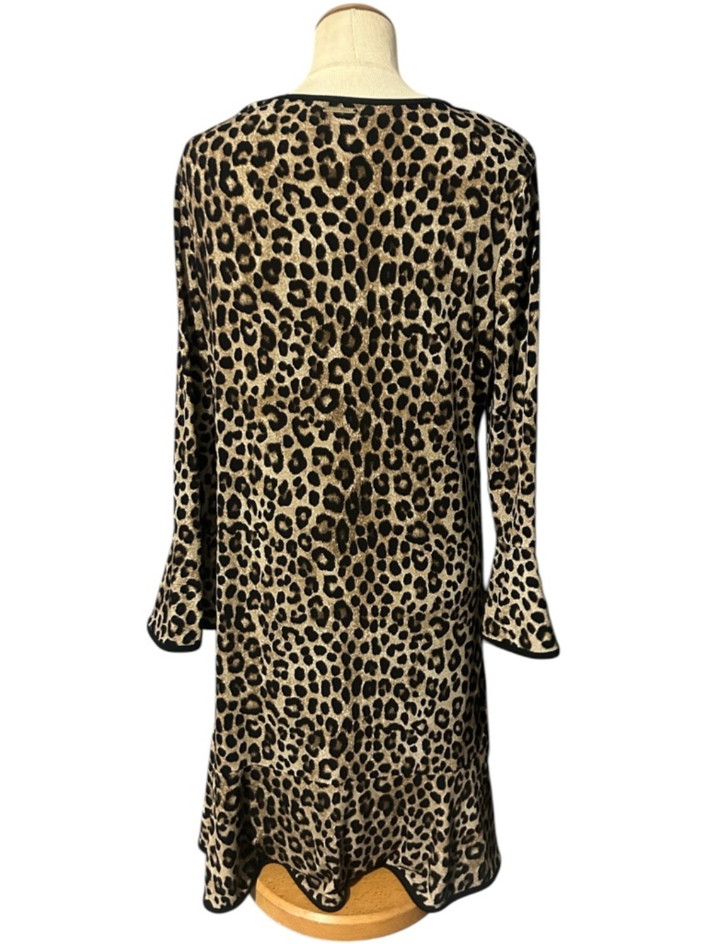 Michael Michael Kors Leopard Print Bell Sleeve Dress Brown Size Large - Picture 3 of 3